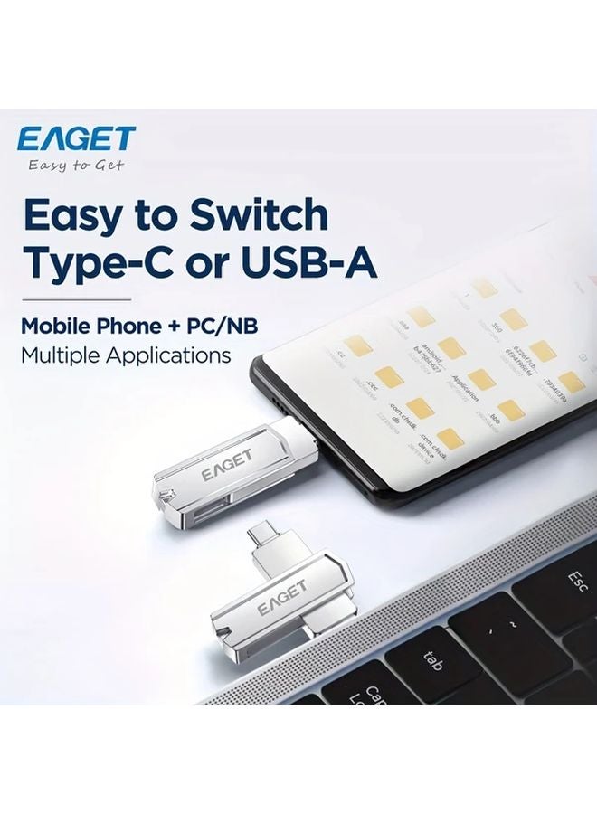 Eaget 2 في 1 USB 3.2 محرك فلاش 256 جيجابايت USB A و Type C للأندرويد و iPhone والكمبيوتر الشخصي - Image 4